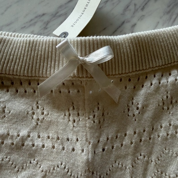 Anthropologie LyreBird Pointelle Cream Ruffle
Knit Shorts Medium New with Tags - Picture 6 of 9